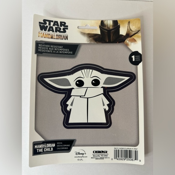 Chroma Graphics Mandalorian The Child in White Vinyl Sticker Decal Star Wars New - Picture 2 of 3
